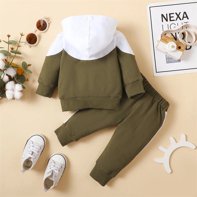 Survêtement pour bébé garçon de 0 à 18 mois, tenue d'automne, Patchwork,  manches longues, fermeture éclair, ensemble pantalon de sport - AliExpress