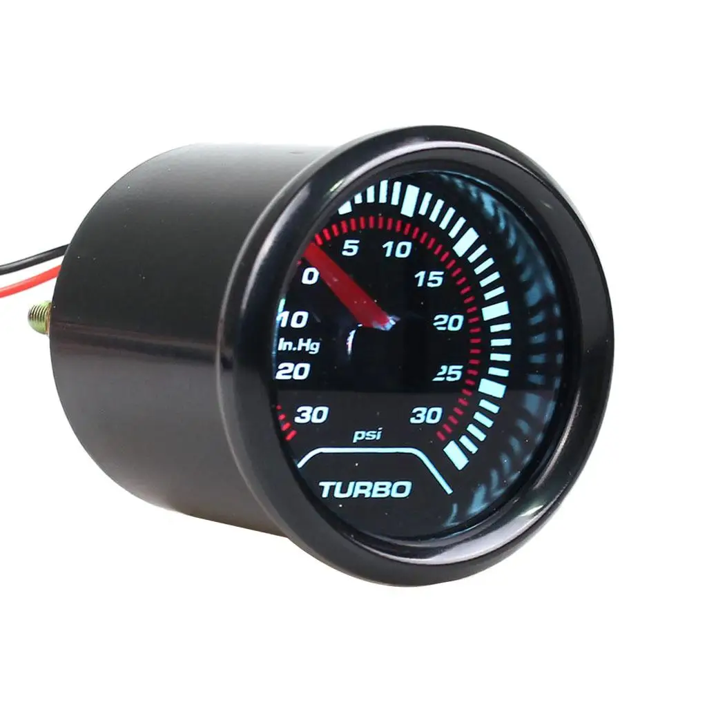 Car Turbo Display Gauge Boost Pointer 52mm 12inch -30~30psi Turbo Meter 12V