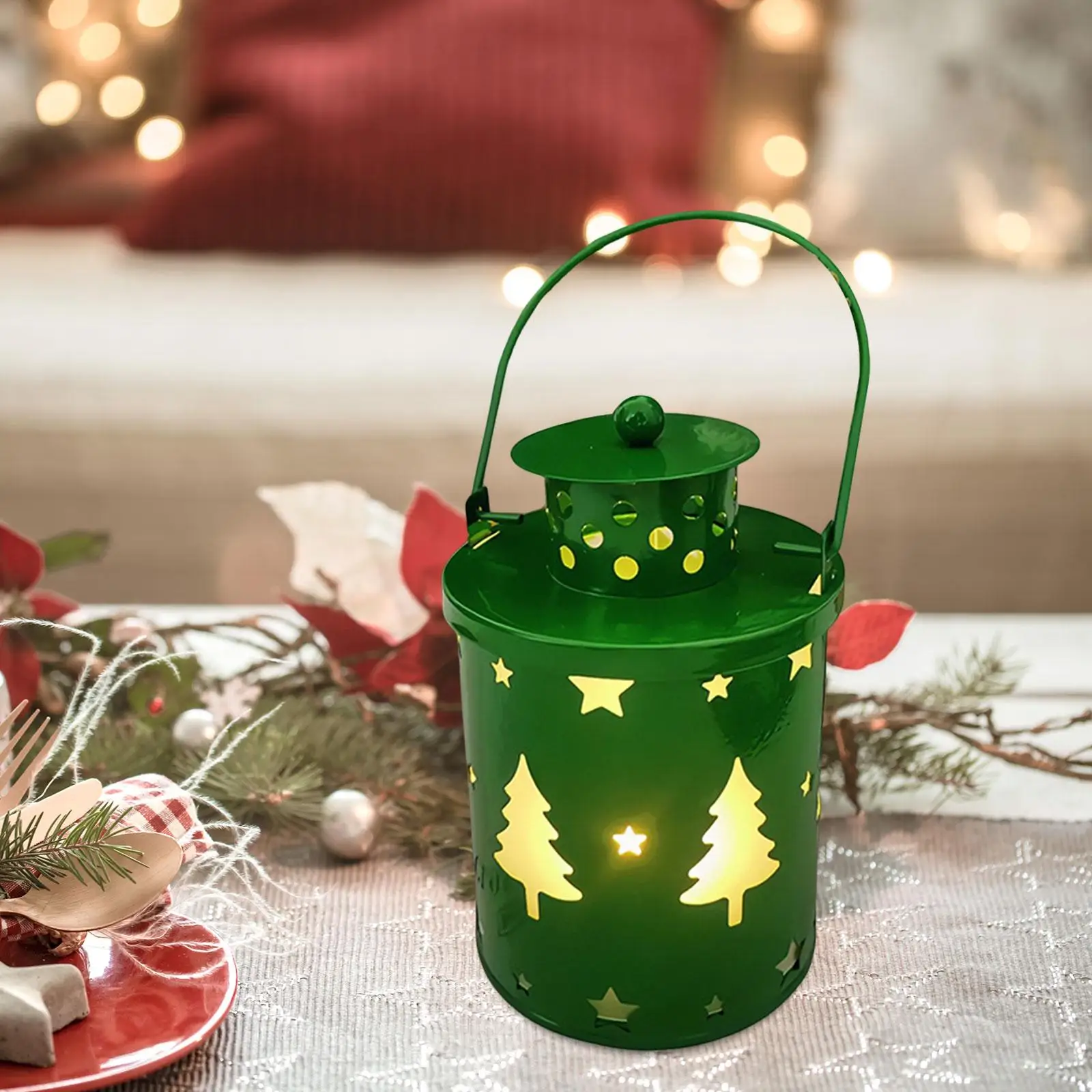 Candle Lantern Nightlight Lighting Christmas Lighted Lantern Flameless Candle Light for Holidays Xmas Festival Party Tabletop