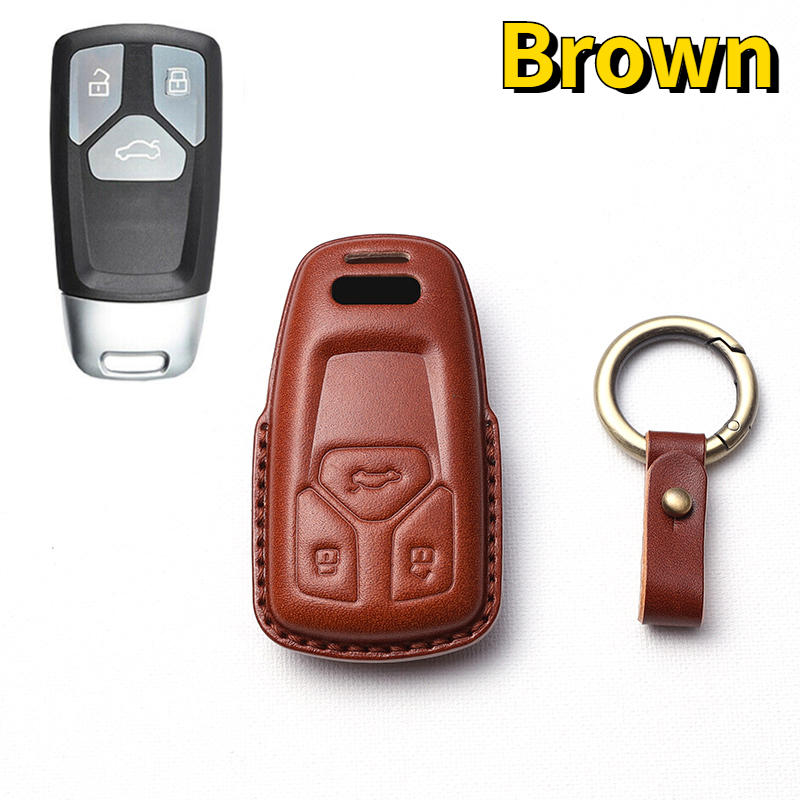 Custodia/cover per Chiave/telecomando in pelle fatta a mano per Audi A4 B9 A5 A6L A6 S4 S5 S7 8W Q7 4M Q5 TT TTS RS coupé accessori per lo Styling - Sa065a70c259a4038beaed7d33026446ab