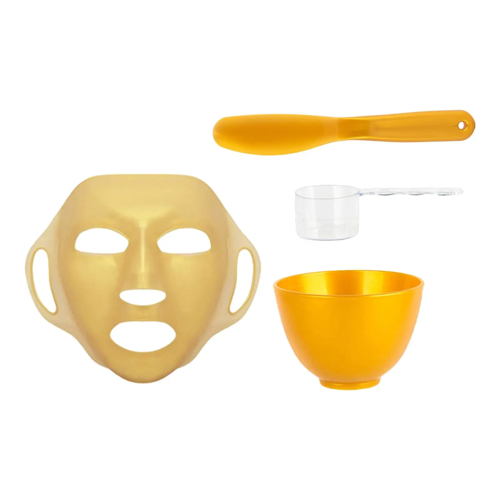 4Pcs Set DIY Facial Mask Tool Set Mixing Bowl Mask Spatula Face Mask Cover Silicone Facial Mask Mixing Tool Kit Skincare