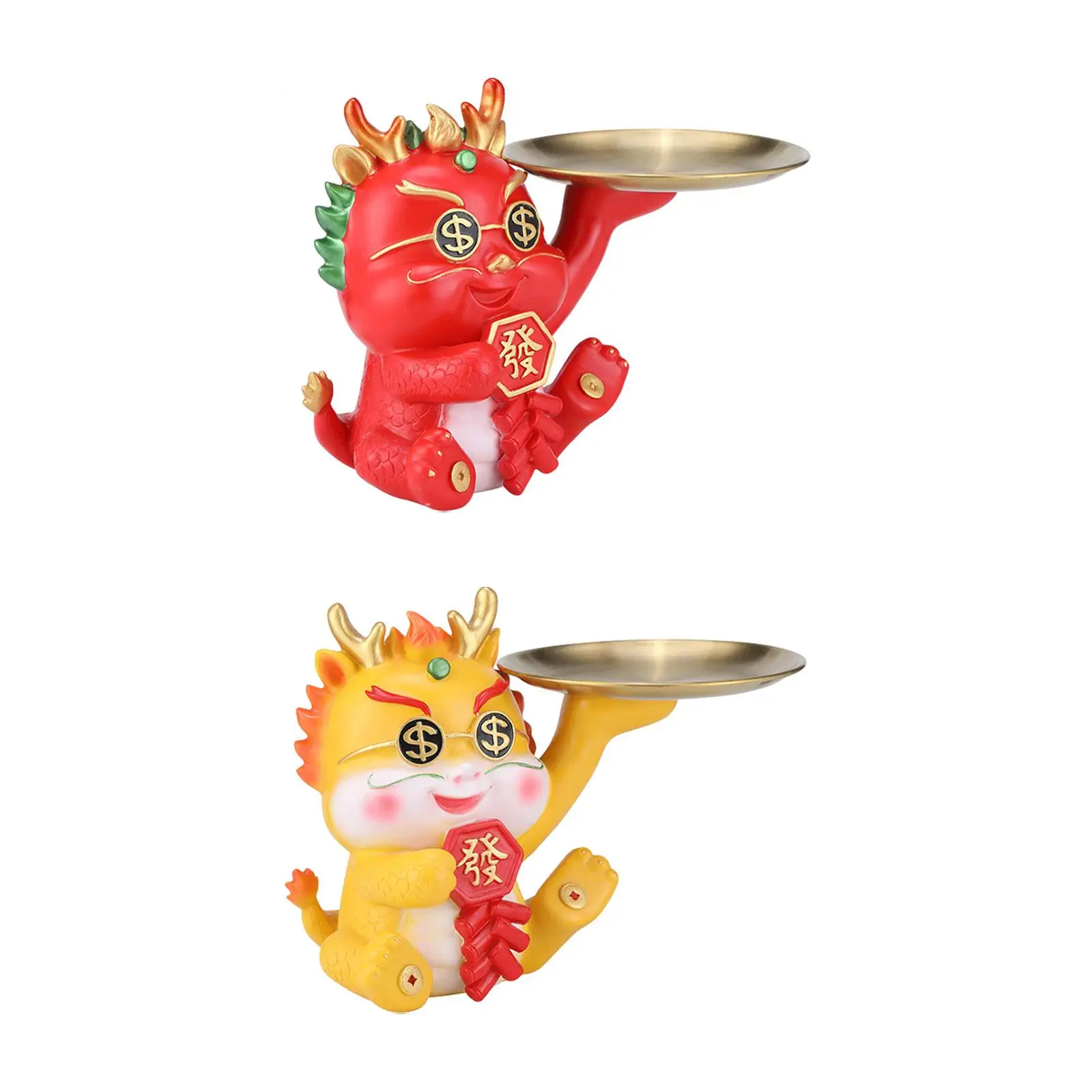 Dragon Statue Multifunctional Sundries Container Tabletop Ornament Piggy Bank for Cabinet Living Room Desktop Shelf Home