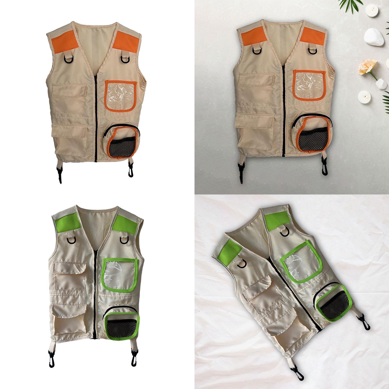 Kids Explorer Vest Role Play Kids Camping Gear Cosplay Jungle Vest Outfit Dress up for Outdoor Children Camping Toddlers Kids