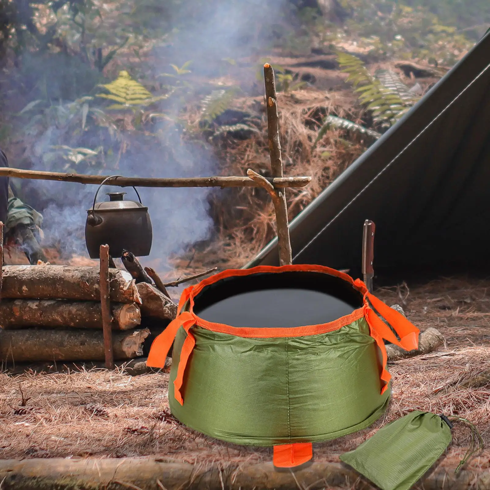 Portable Collapsible Bucket Foldable with Carry Bag Wash Basin Lightweight for Camping Car Washing Survival Hiking Outdoor