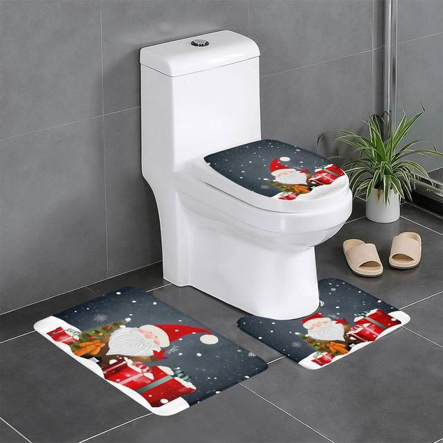 Homoyoyo Weihnachts Toilettensitz Set - Schneemann Design Mit Sitzbezug & Matte