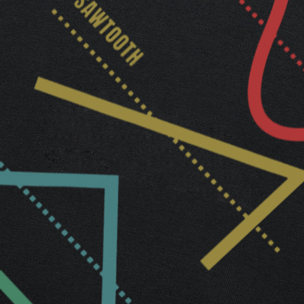 Vintage Analog Synthesizer Techno Waveform Synth Nerd T Shirts Grafik Streetwear Kurzarm Geburtstag Geschenke Sommer T-shirt – Detail 5