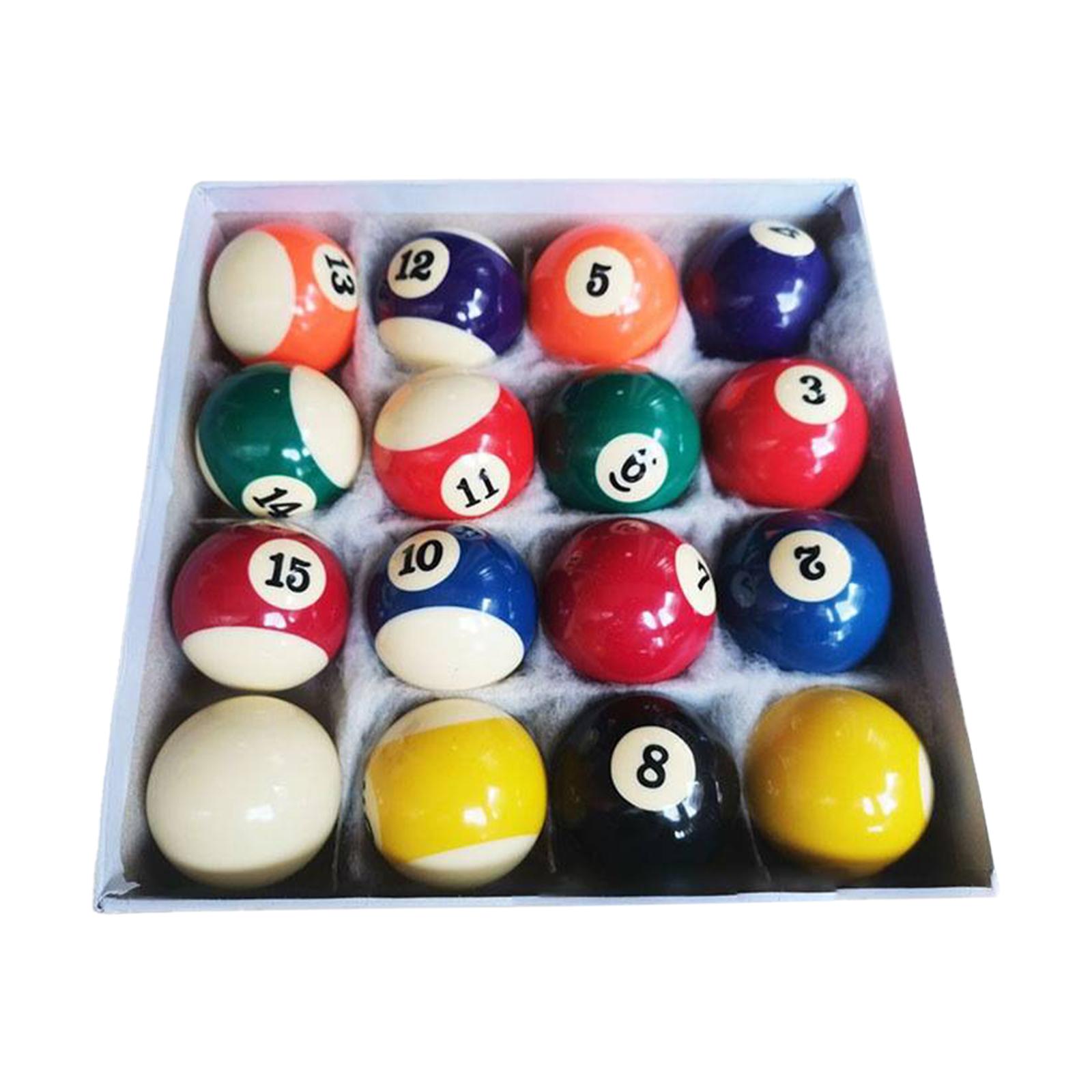 16x Billiard Balls Set Pool Balls Set Adults Complete 16 Balls for Pool Tables American Style Resin Billiard Balls for Indoor