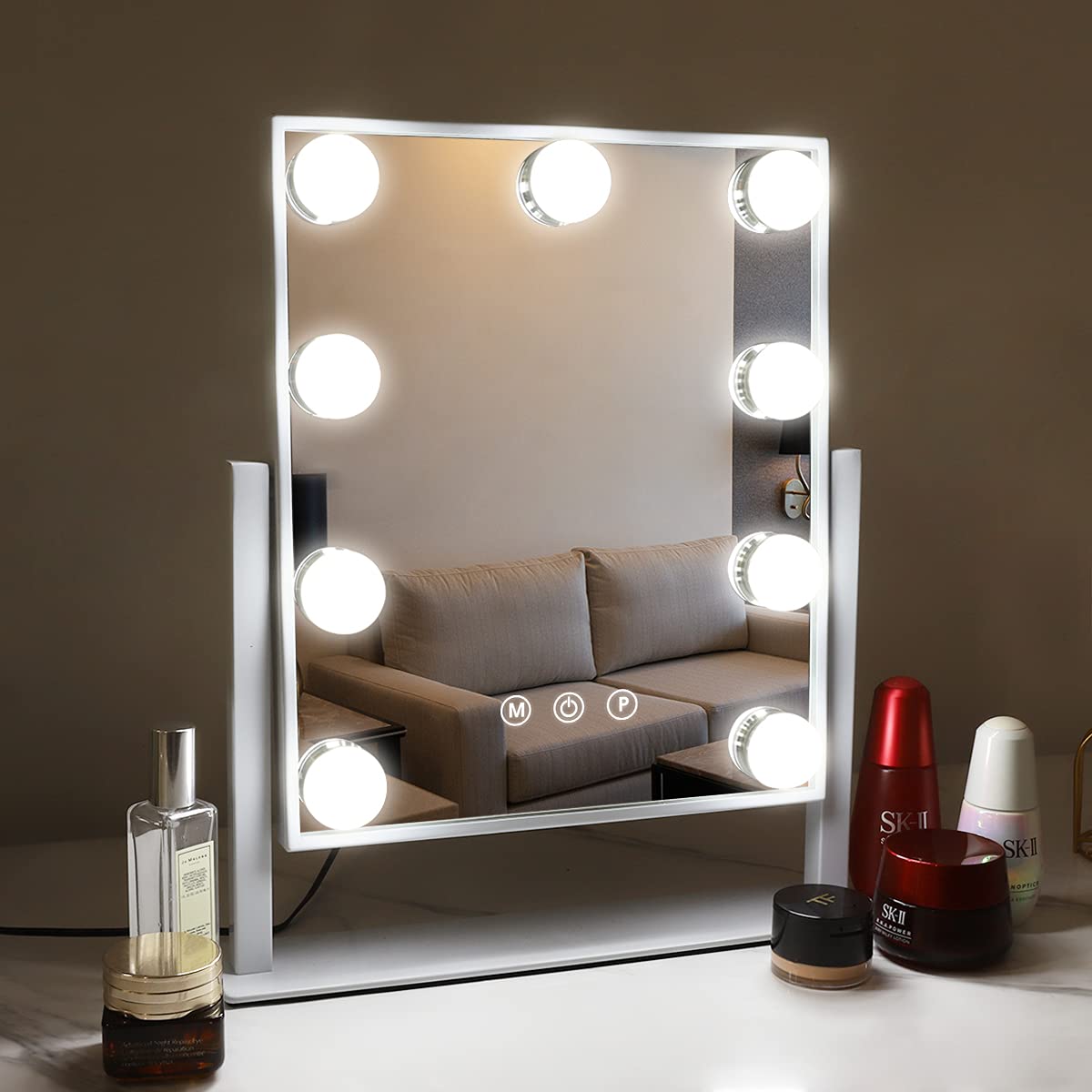 Best of FENCHILIN Hollywood Mirror With Light Lighted Makeup Mirror Vanity Makeup Mirror Smart Touch Control 3Colors Dimable Light Reviews & Tips