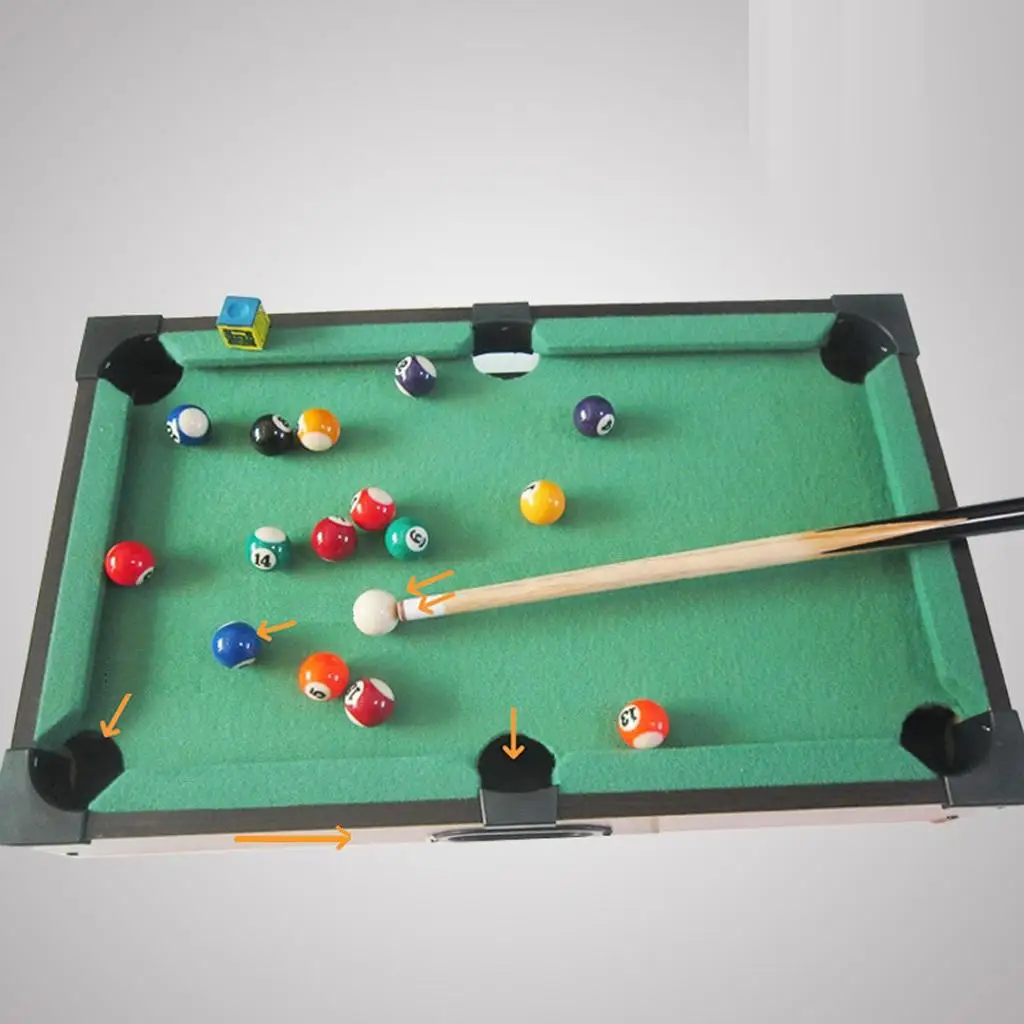 Mini Billiard Table, Indoor Pool Game Table, with Ball, Chalk and Triangle, Great Gift for Boys and Girls