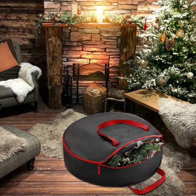 Vikakiooze Foldable Christmas Tree Wreath Storage Bag Cover