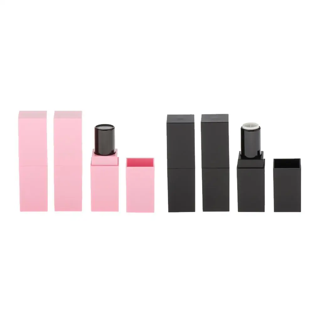 3 Pieces Empty Lipstick Tubes DIY Lip Containers (Square Tubes)
