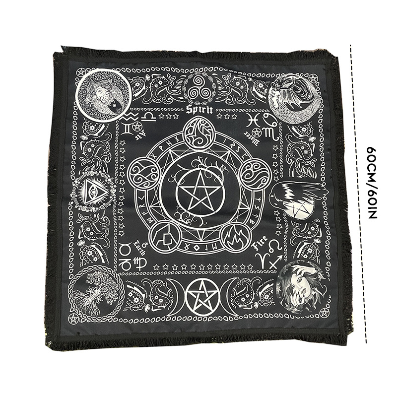 Baumwolle Pentagramm Stoff Astrologie Tarot karten Wahrsagerei Tischdecke für Brettspiel Zubehör – Detail 4