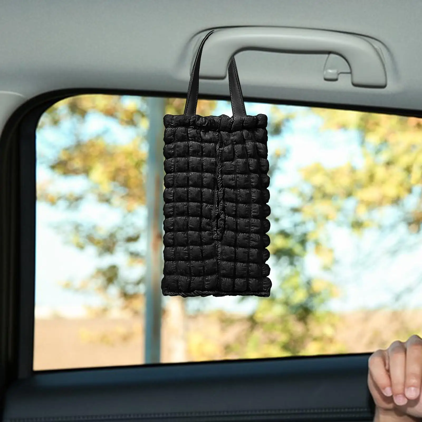Car Soft Hanging Tissue Bag Size 28x18cm for Vehicle Bathroom Vanity Tissue Holder