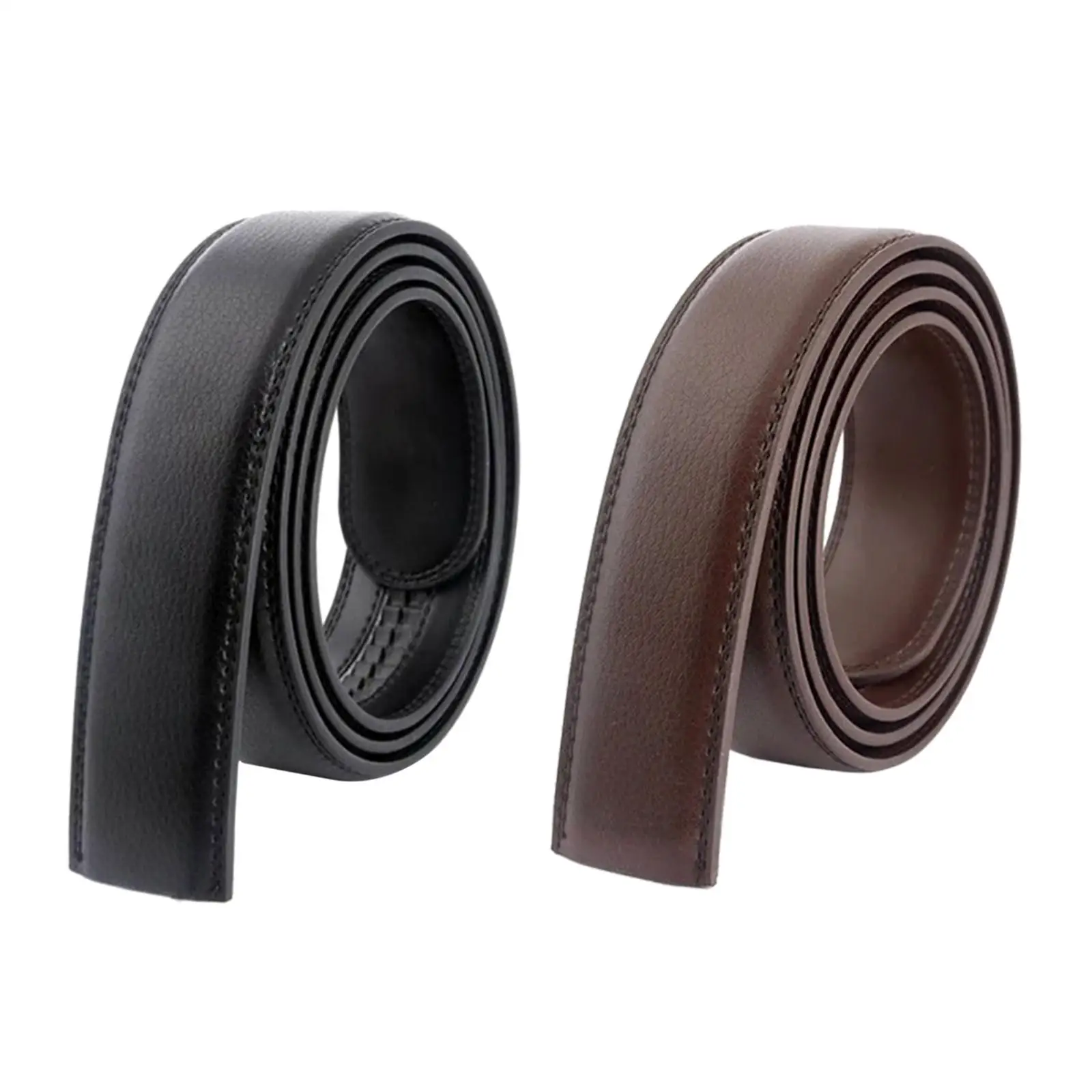 Casual Leather Belt No Holes Replacement 3.5cm Wide Waist Strap Belt Strap for Jeans Clothing Pants Automatic Ratchet Buckles