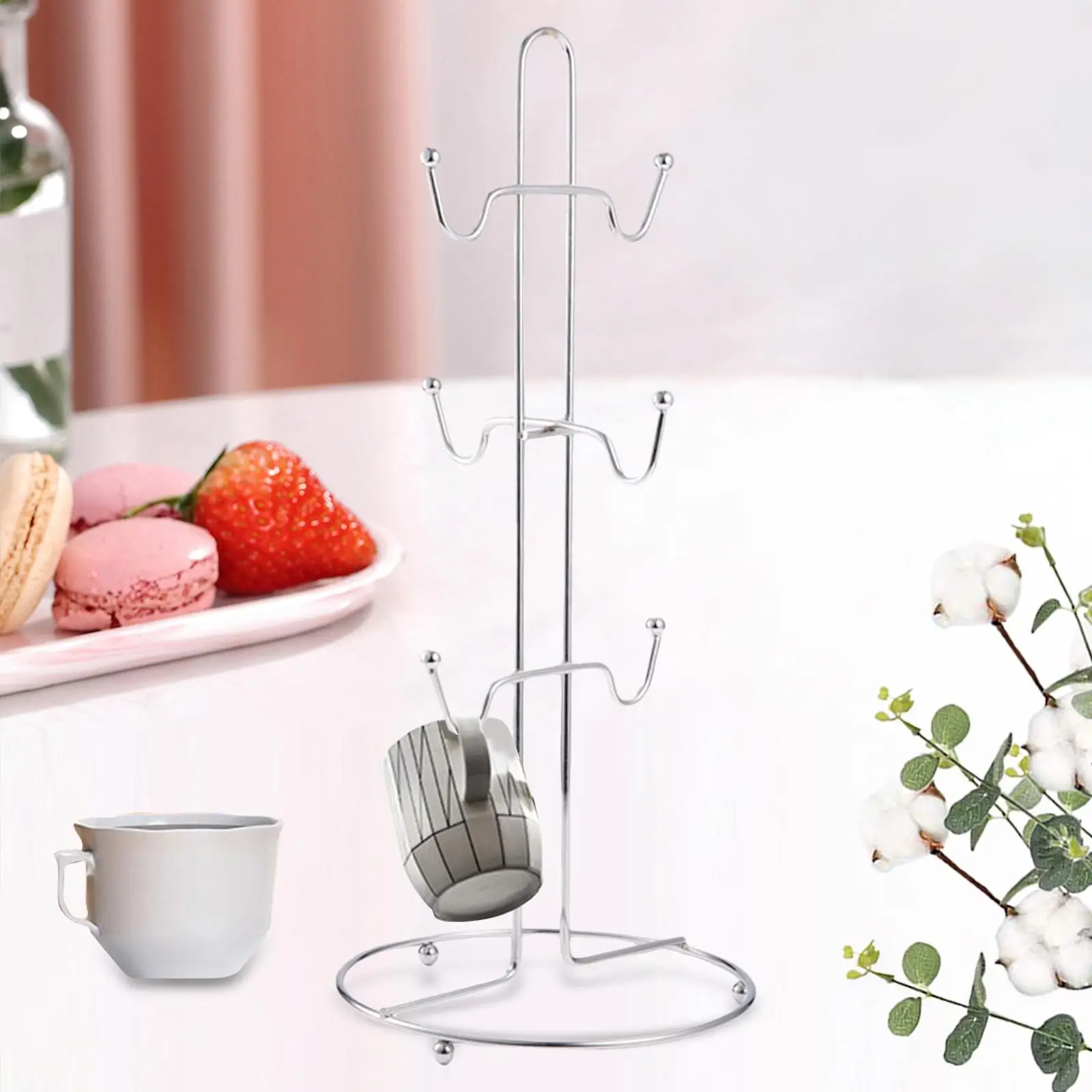 Drain Shelf Tree Multipurpose Hanging Rack Free Standing Accessory Sturdy Durable Cup Rack for Household Counter Bar