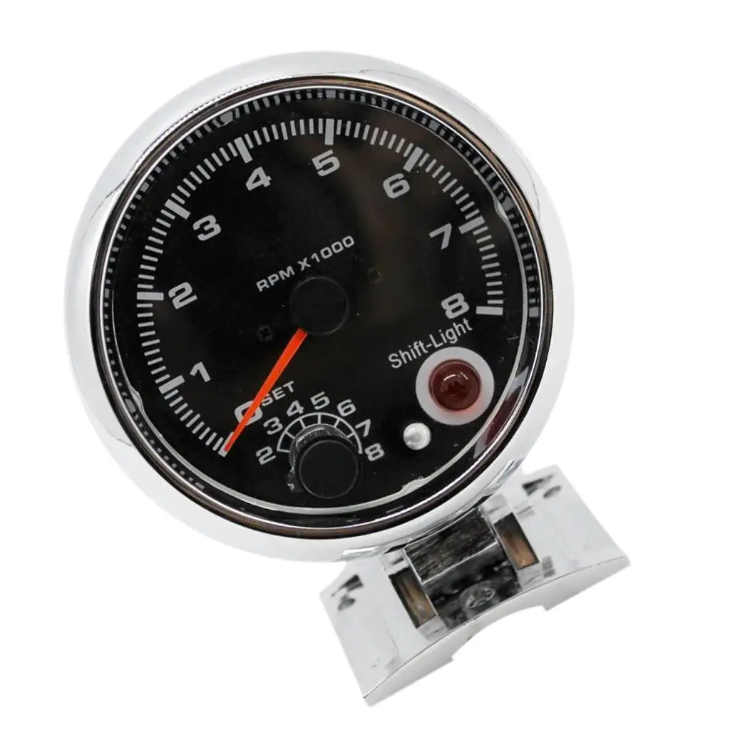 3.75 `` 95 Mm Auto Car Speedometer Measuring Range 0 8000 Rpm with Shift Light
