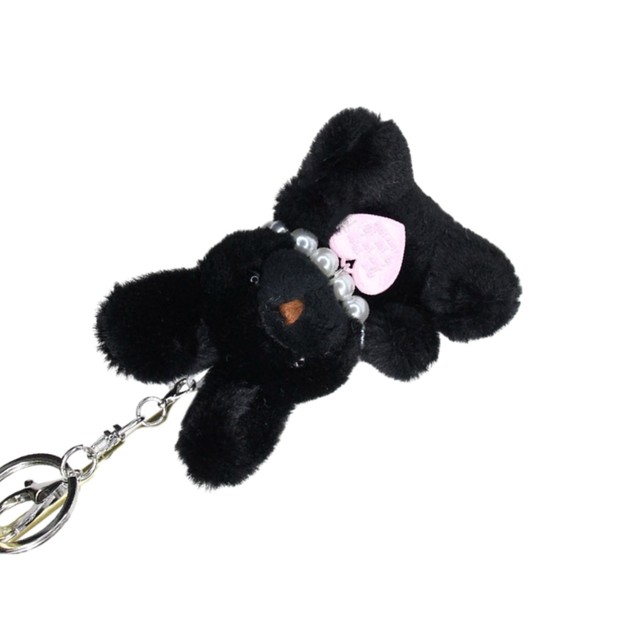 Pearls Black Rabbit Pendant Key Chain Phone Chain Accessory