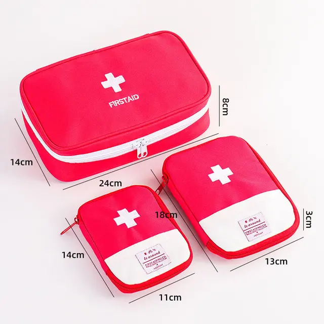 Sac de premiers secours rouge vide, pochette de secours de voyage,  rangement Compact pour médicaments de survie pour voiture, maison, bureau,  cuisine Sp - AliExpress
