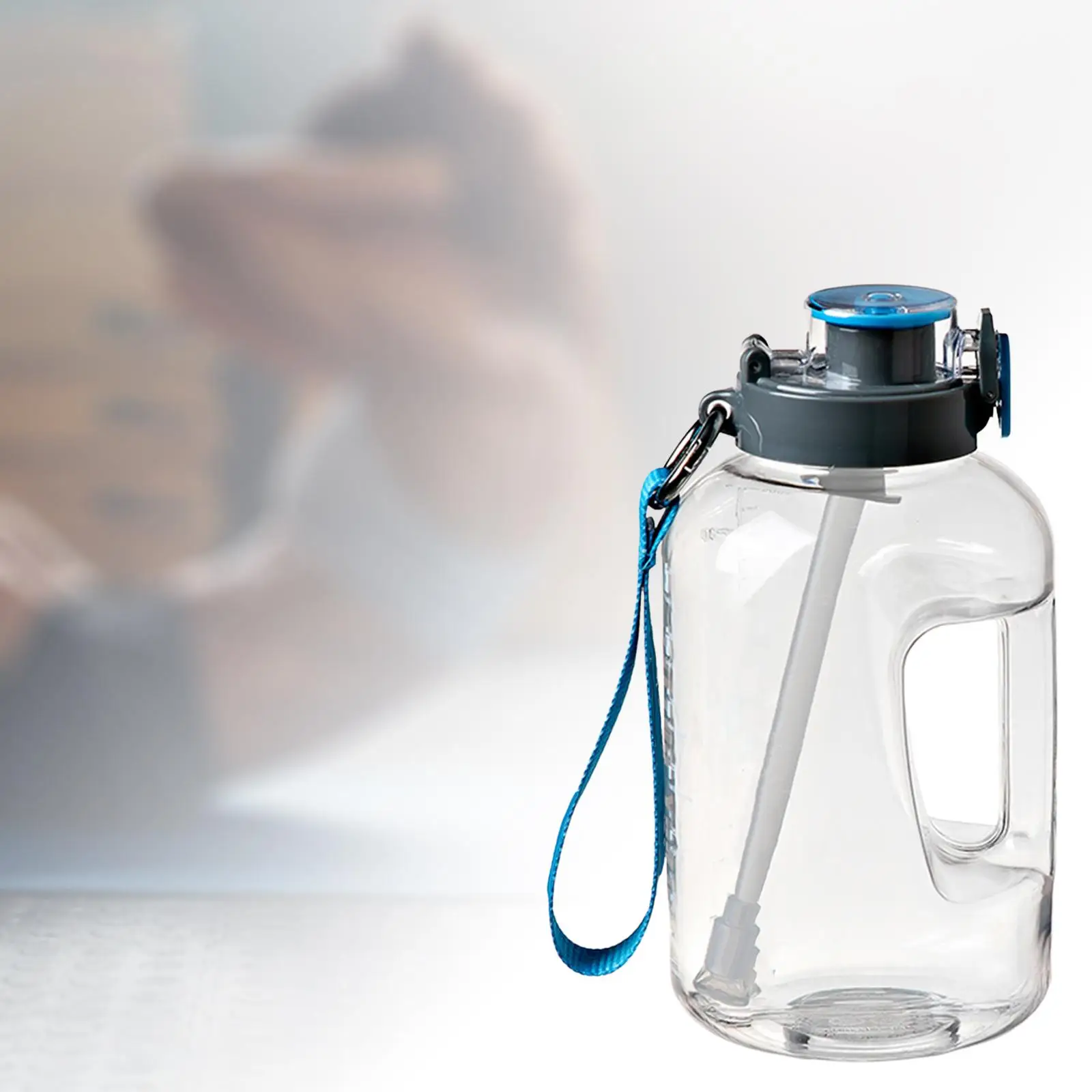 Reusable Water Bottle with Straw Sports Water Jug Time Marker Bicycle Yoga