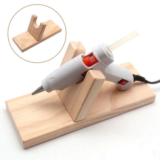 Hot Glue Gun Holder Glue Gun Stand Wood Rack Hot Glue Machine Base Home DIY  Repair Tools Storage Bracket Craft Room Organizer