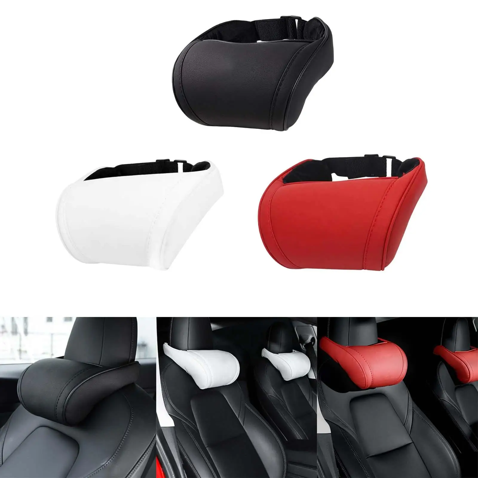 Car Front Seat Neck  Headrest Cushion Relieve Muscle Tension Cushion Fit for Tesla Model 3 Y x S with Adjustable Strap