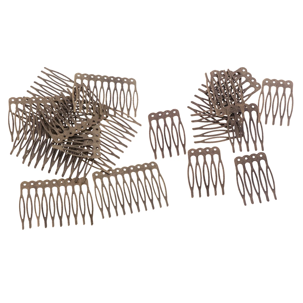 20 Pieces  Hair Comb for Bridal Hair Accessories DIY Retro Bronze 5/10  Side Comb Findings Art Making