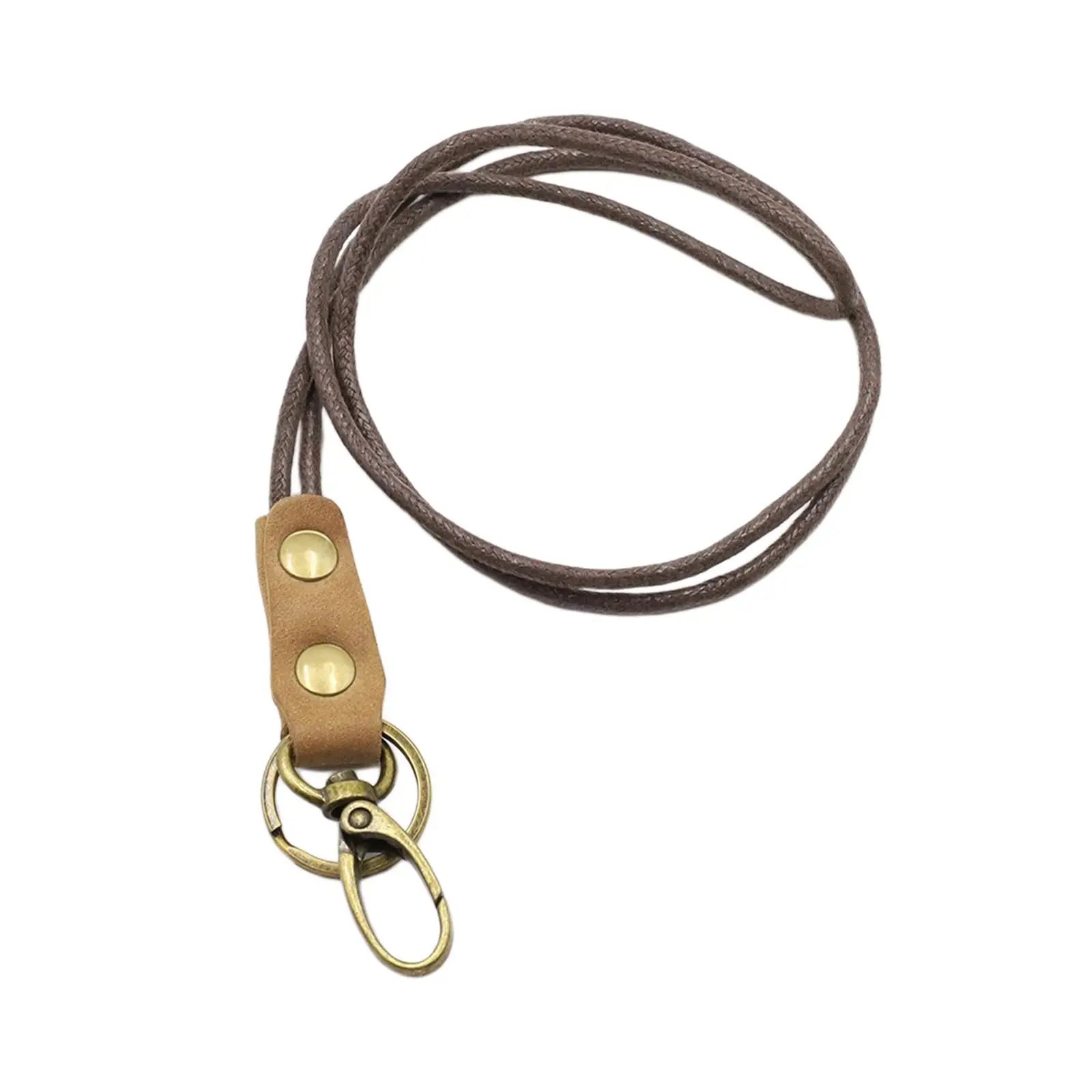 Leather Lanyard Strap with Keyring Strong Metal Clip Women Men Office Lanyard Keychain Neck Lanyards for ID Holder Wallet Phone