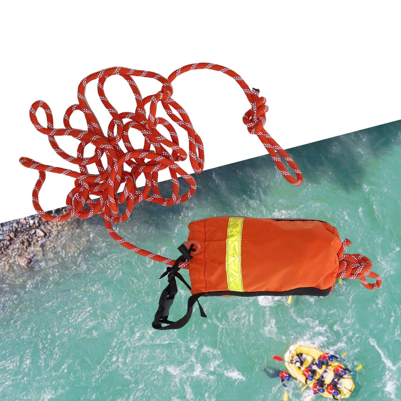 Throwable Floatation Rope Reflective Throw Rope Throw Bag with Rope Water Floating Rope for Ice Fishing Sailing Boating Raft