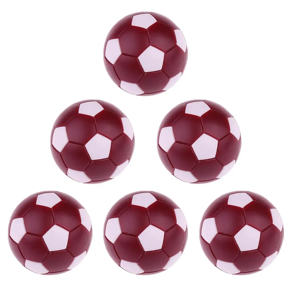 6 Pieces Foosball Table Football Round Indoor Games Plastic Soccer Balls for Foosball Machine Fussball Sport Gifts 36mm