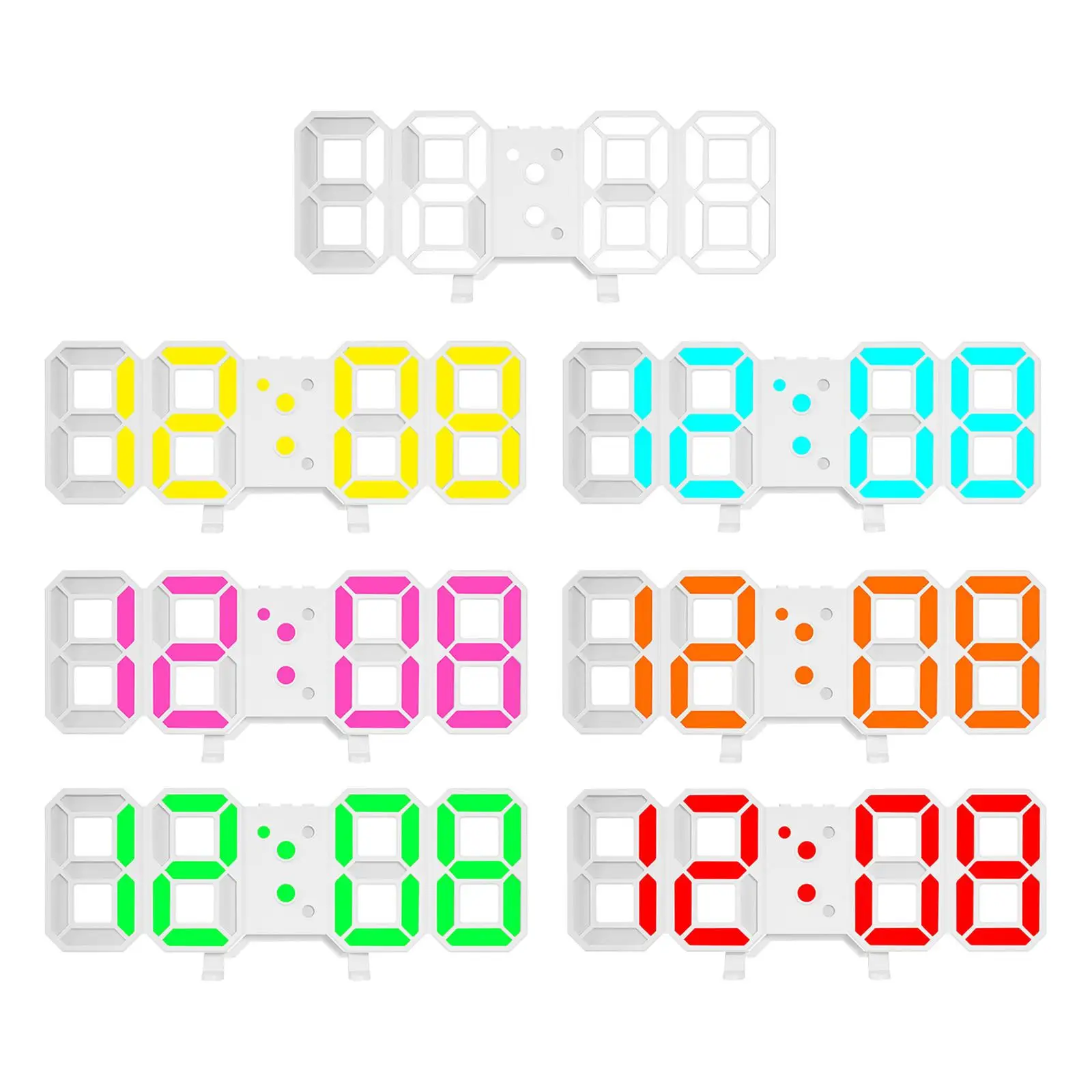 3D Digital Wall Clock LED Minimalistic Date Time Modern with Temperature Electronic Clock for Office Farmhouse Home Decor Table
