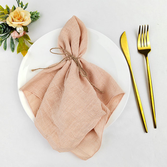 60PCS Sage Green Sewing Cloth Napkins Cotton Factory Wholesale Fabric  Serviette Gauze Table Towels Wedding Decoration Easter