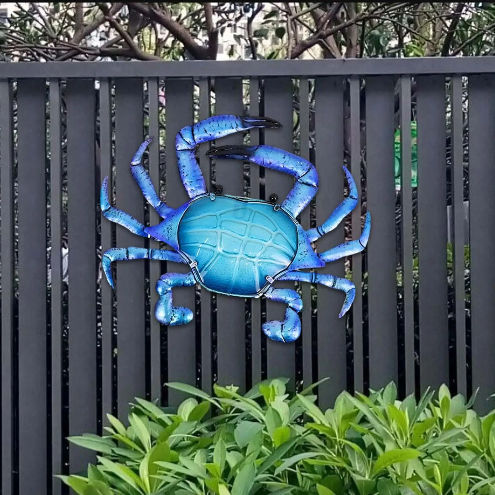 Crab Wall Sculpture Collectible Figurine Statue Ornament Metal Wall Art Hanging for Home Living Room Decor