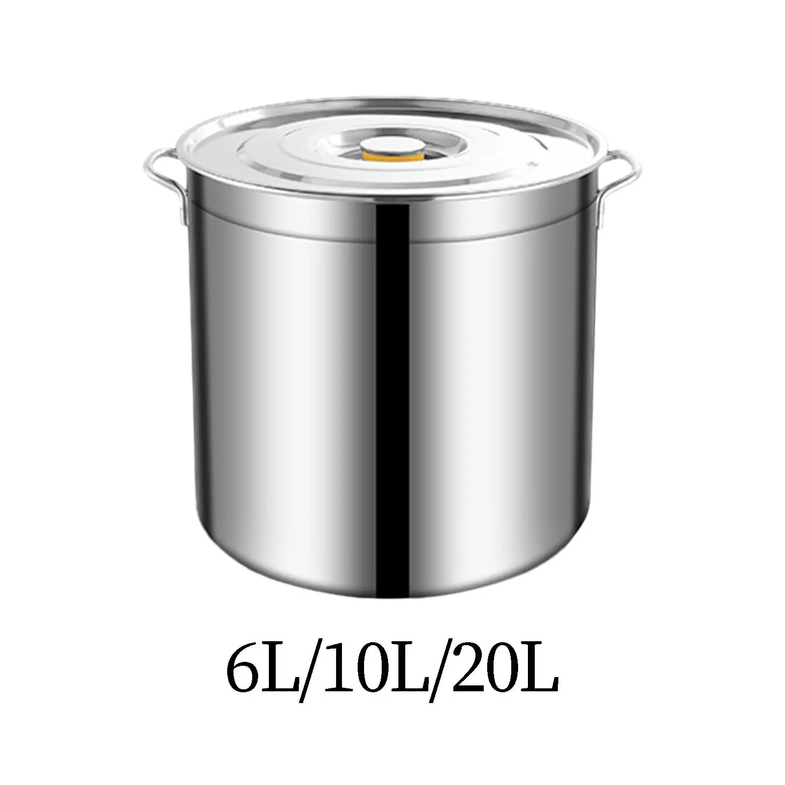 Stainless Steel Stockpot Easy to Clean Oil Bucket Canning Pasta Pot with Lid Tall Cooking Pot for Household Commercial Canteens
