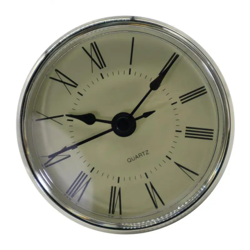 Vintage Clock Insert Quartz Movement .76 Inch (70 mm) Miniature Clock    Bezel Roman Numerals