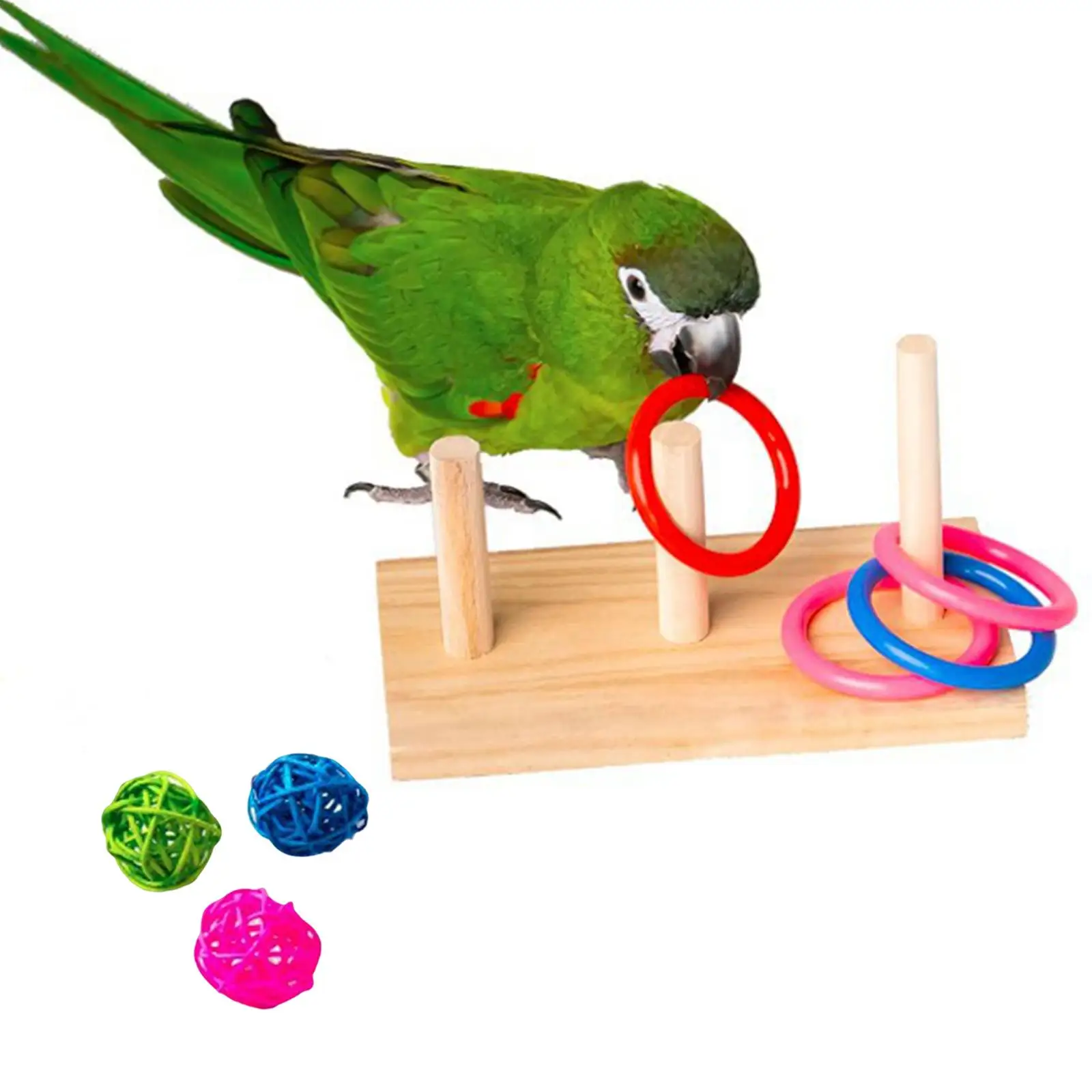 Funny Parrot Bird Ring Toy Parrot Birds Toys Educational Trick Prop for Cockatoos Macaws Parakeets Lovebird Birds Gift