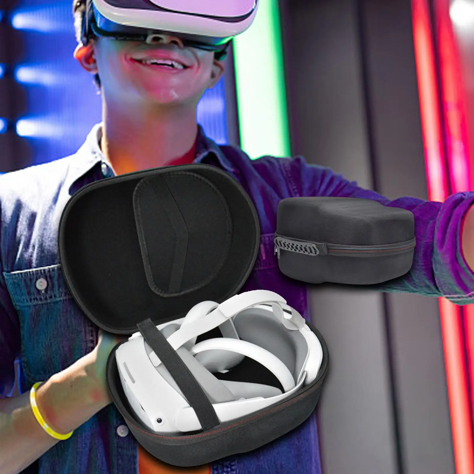 VR Glasses Protective Bag Shatterproof Hard EVA VR Headset Organizer Gaming Headset Protective Bag for VR Headset Organizer Home
