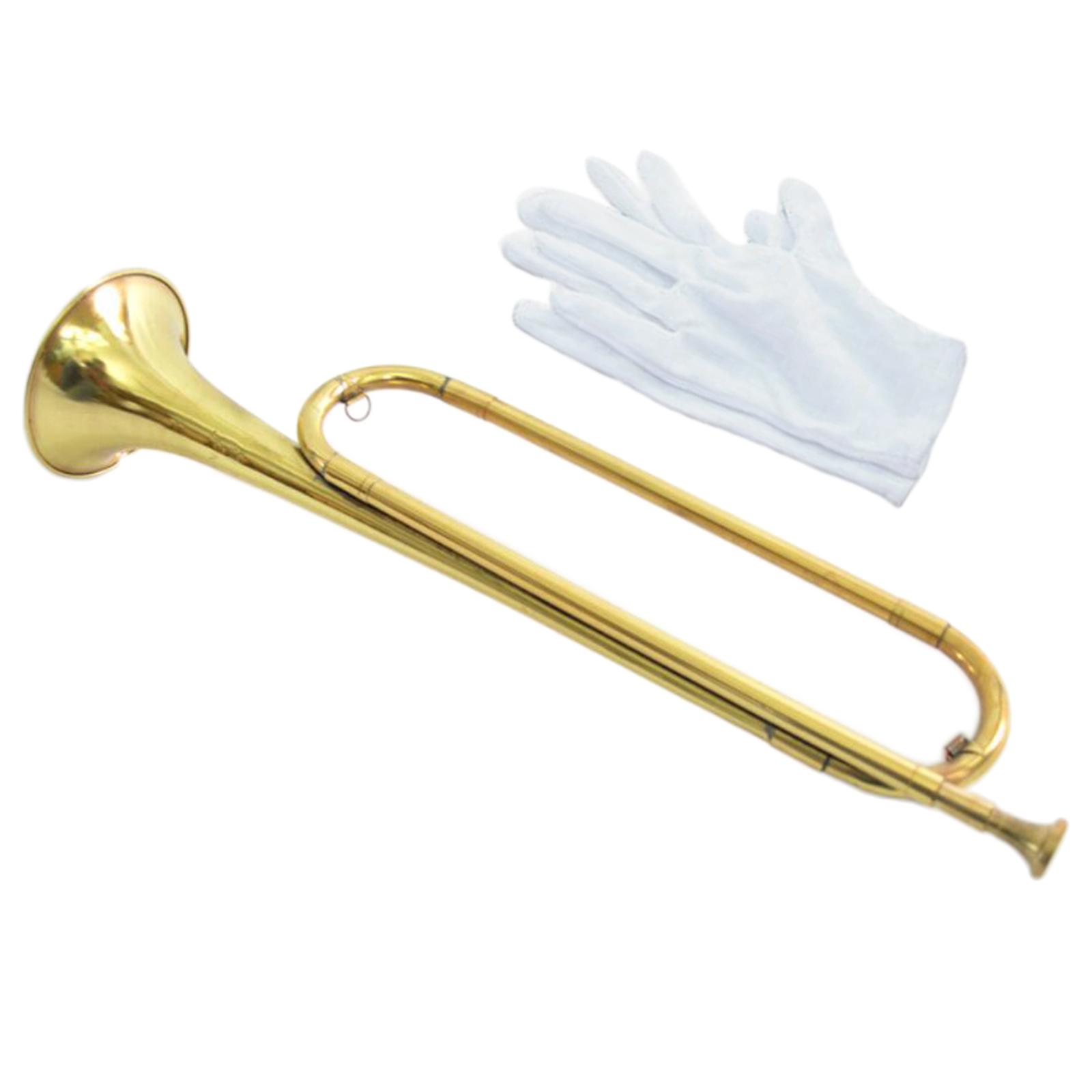 Title 4, BB Bugle Brass Musical Instrument with Gloves f...