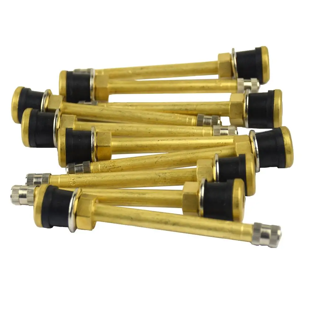 10 Pk TR572C / STRAIGHT Brass Truck Tire Valve Stem Wheels for .625