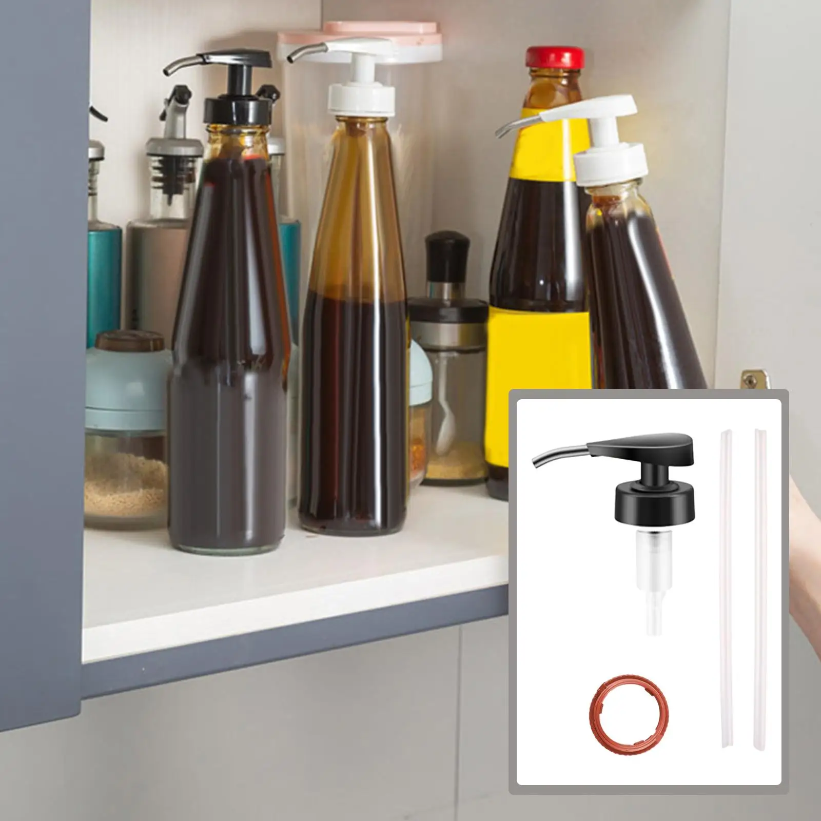 Syrup Bottle Nozzle Bottles Stopper Dispenser Sauce Pump Tools Oil Sprayer Nozzle Kitchen Accessories for Kitchen