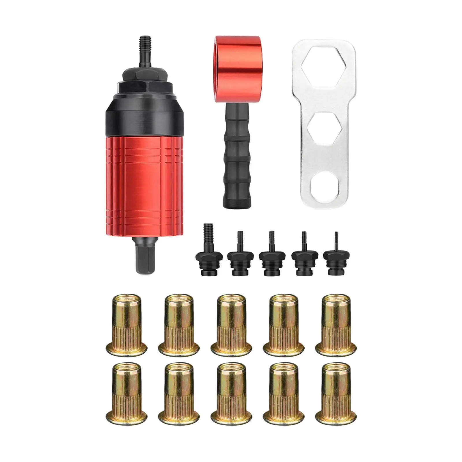 Rivet Nut Drill Adaptor Heavy Duty Threaded Insert Installation Tool Hand Riveter for Electrical Appliance Car Furniture Repair