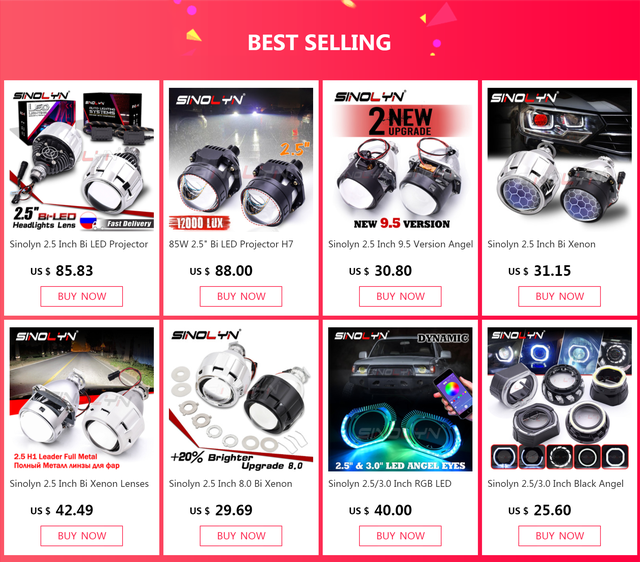 2.5 インチ Bi LED ヘッドライトプロジェクターレンズ 80