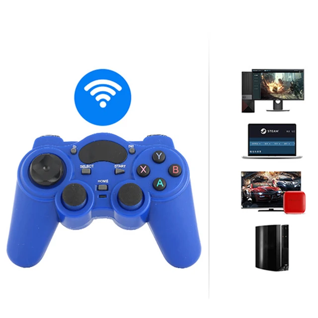 Mando inalámbrico Bluetooth para Sony PS2, control de vibración 2,4G,  Joystick para PS2, Color transparente