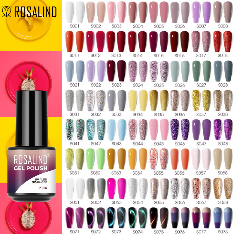 Best of ROSALIND 15ml Gel Nail Polish Semi Permanent Hybrid Varnish UV Nail Glue Nail Polish Glitter Esmalte Top Base Matte Coat Gel Reviews & Tips