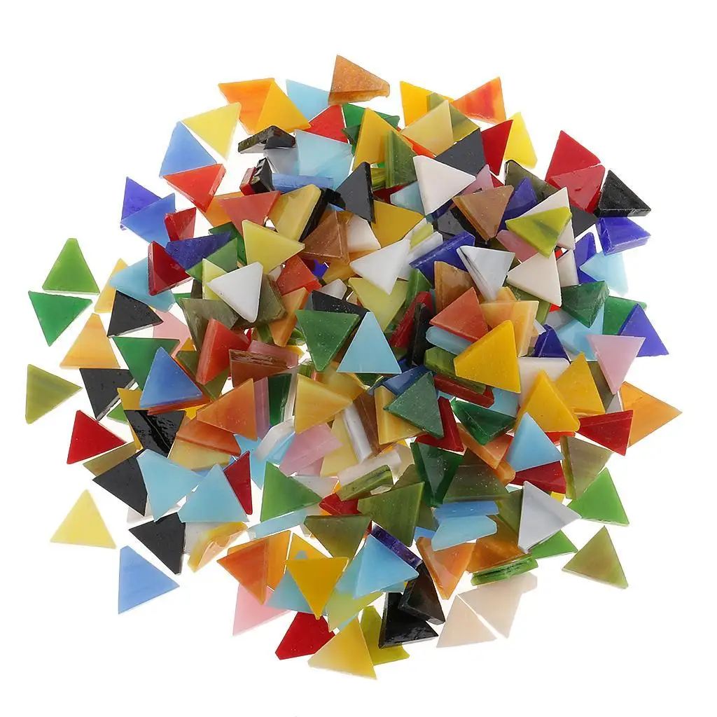 200g/bag Assorted Color Glass Mosaic Tiles for DIY Crafts 12mm