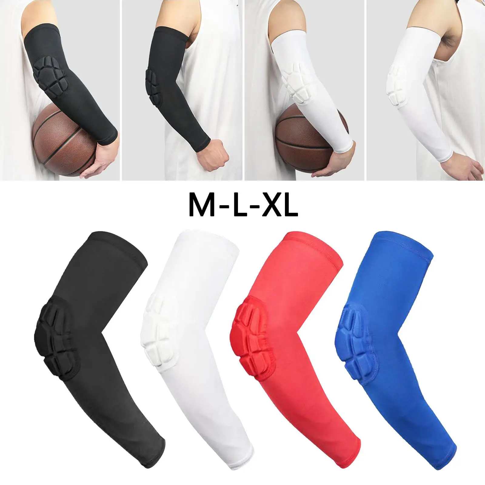 1pc Arm Sleeve Armband Elbow Support Basketball Arm Sleeve Breathable Football Safety Sport Elbow Pad Brace Protector