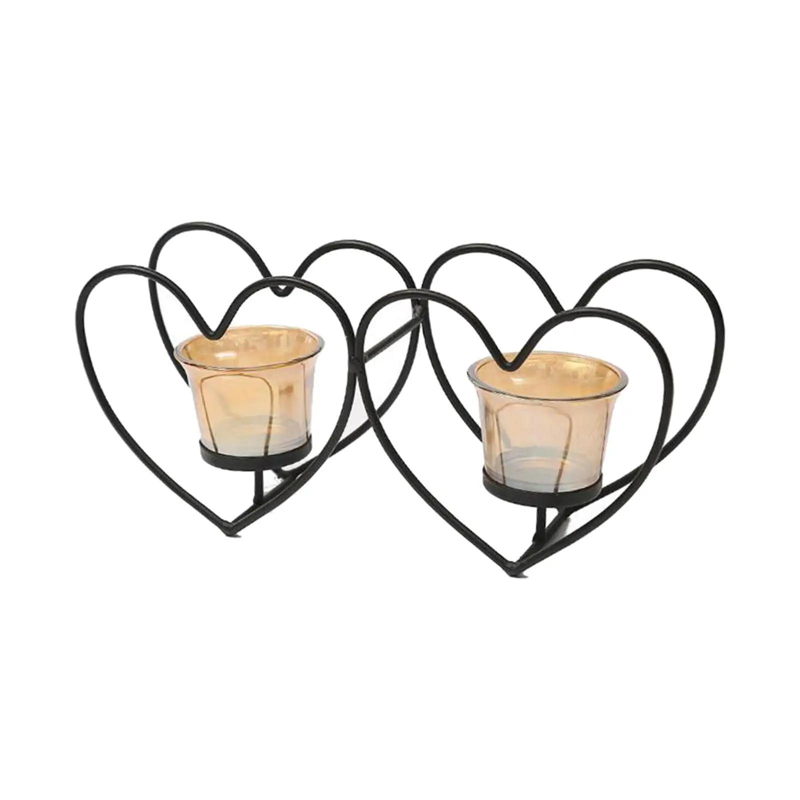Nordic Heart Candle Holder Metal Candlestick Decorative Candle Stand Party Wedding Holiday Birthday Decor