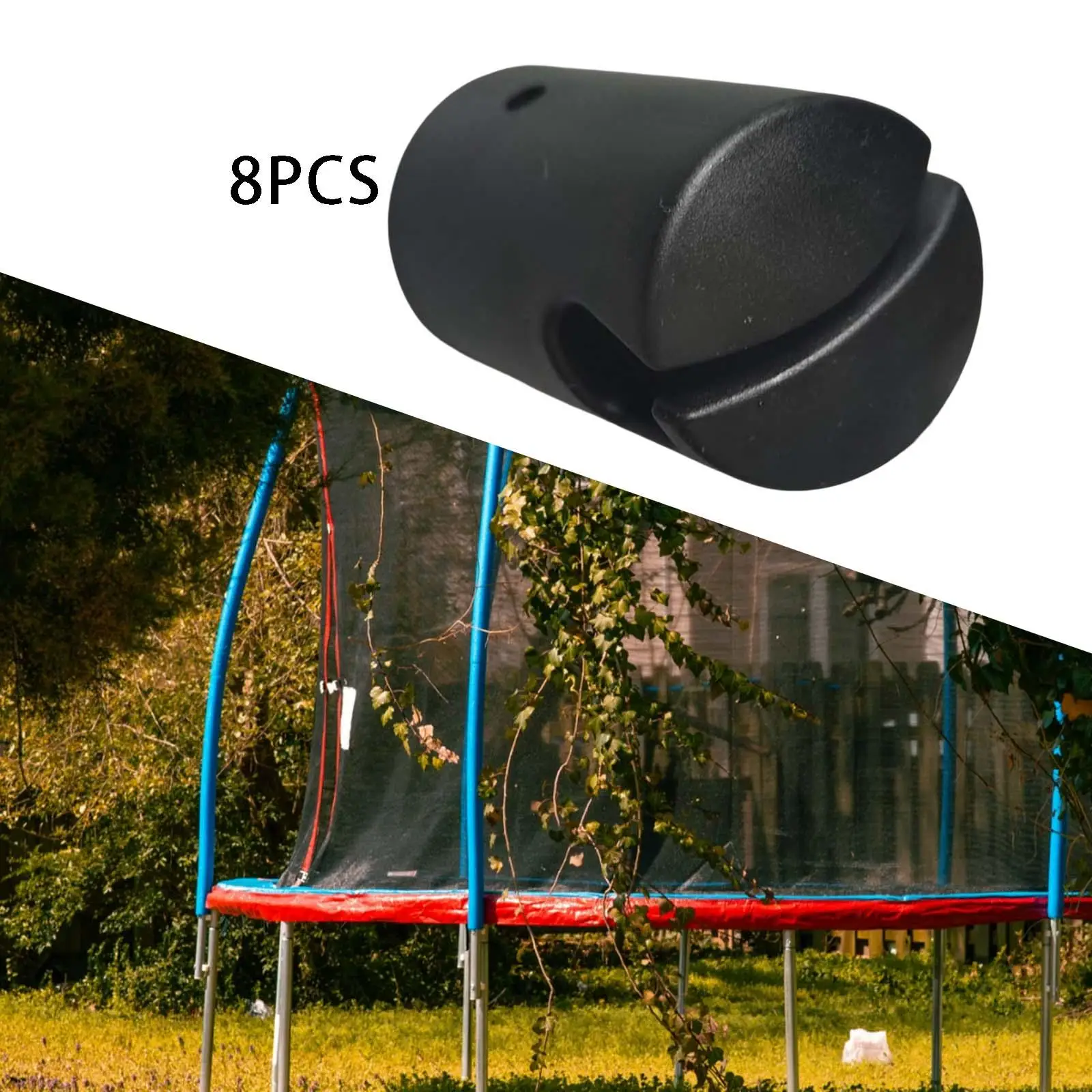 8Pcs Trampoline Enclosure Pole Caps Black Fixing Accessories Trampoline Assembly