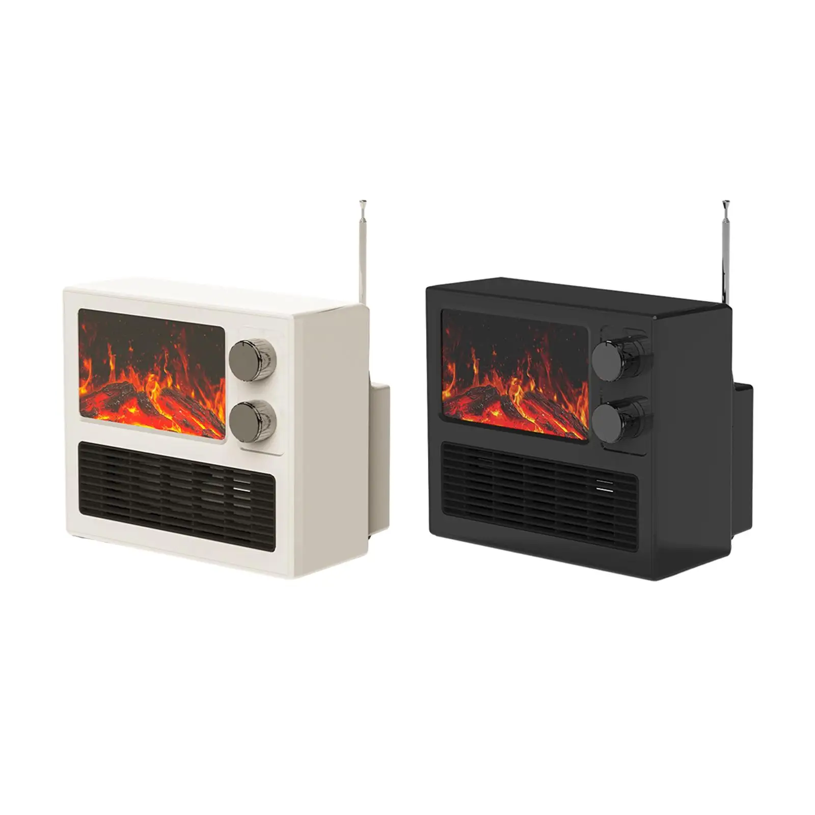 Electric Fireplace Tabletop Room Heater for Dorm Bedroom Living Room