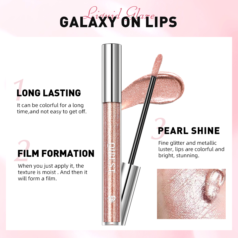 Best of QIBEST Shimmer Lip Gloss Beauty Girl Diamond Glitter Lip Tint Waterproof Long Lasting 6 Colors Gray Flash Liquid Lipstick Makeup Reviews & Tips - Image 3