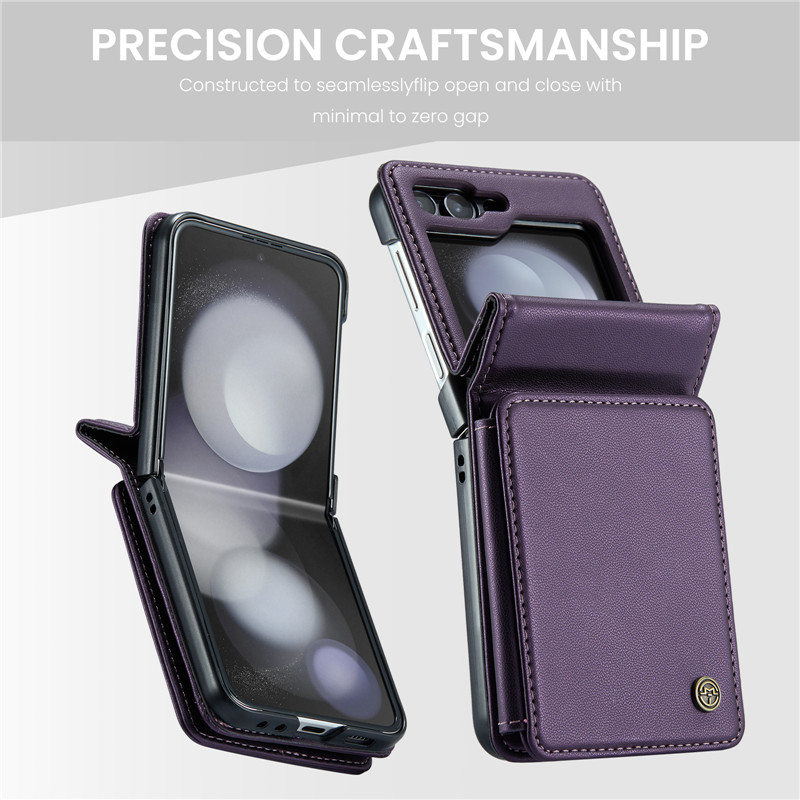 EUCAGR Luxury Magnetic Wallet PU Leather Case For Samsung Galaxy Z Flip 5 6 7 Card Solt Holder Pocket Cover For Galaxy Z Flip7 5